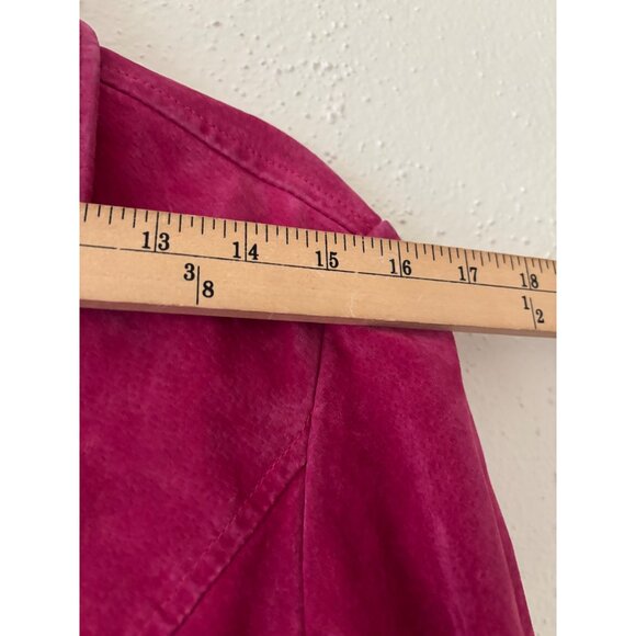 Live A Little Womens Pink Leather Snap Button Collared Jacket Size S - Picture 6 of 8